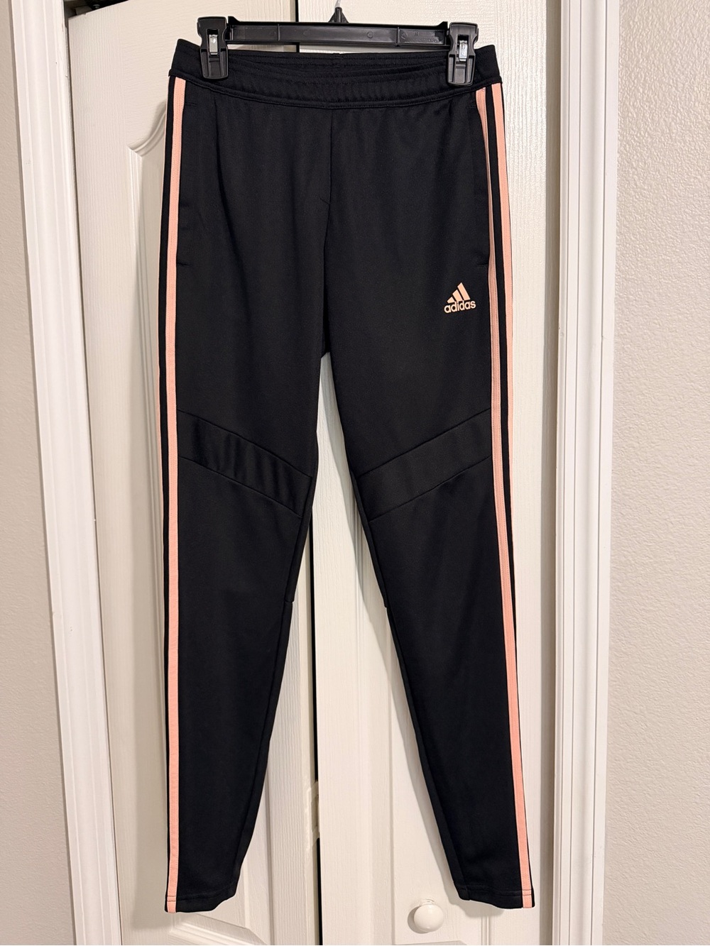adidas Black Joggers with Rose Gold Side Stripes